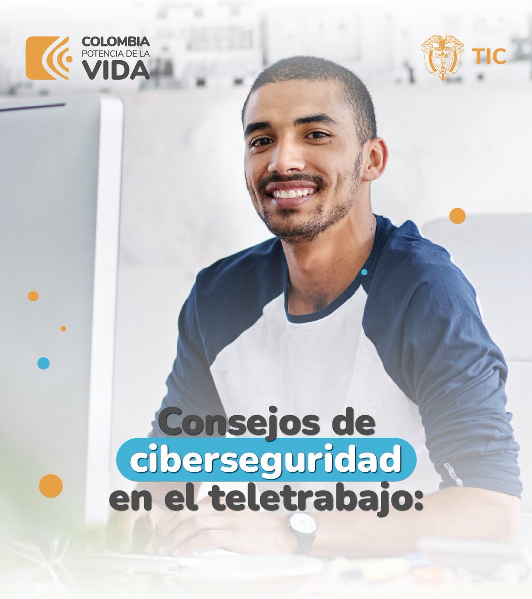 TeletrabajoCo's tweet photo. Para evitar todo tipo de riesgos y aplicar correctamente la ciberseguridad en el teletrabajo, aquí te compartimos 3 consejos que vale la pena tener en cuenta.

Si tienes dudas, solicita gratis la asesoría de nuestros expertos en https://t.co/PEPUQymK6F en todo del país. https://t.co/YvYgHn3i9M