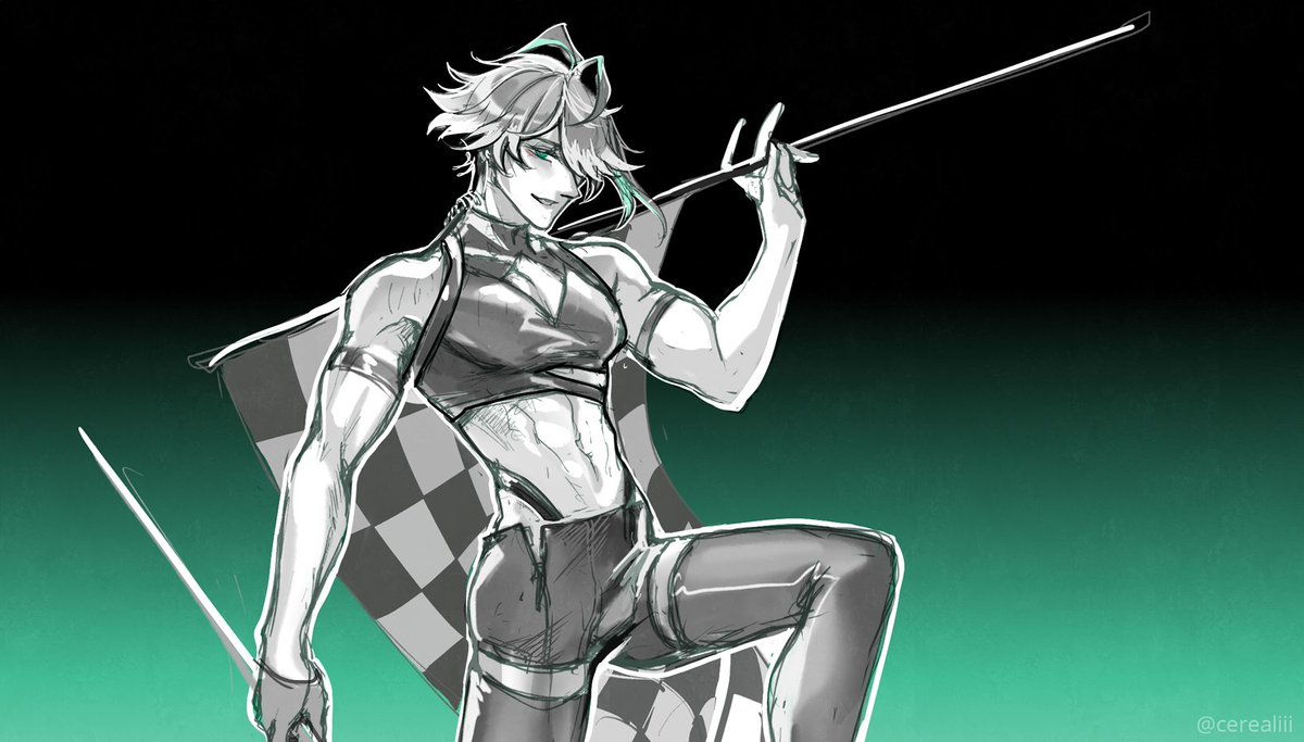 cerealiii's tweet photo. Gotta put that dual wielding to use right ha ha ha ha ha teyvat turboflex amiright? /crawls back under my rock #alhaitham #genshinimpact https://t.co/QM3qQ1T08P