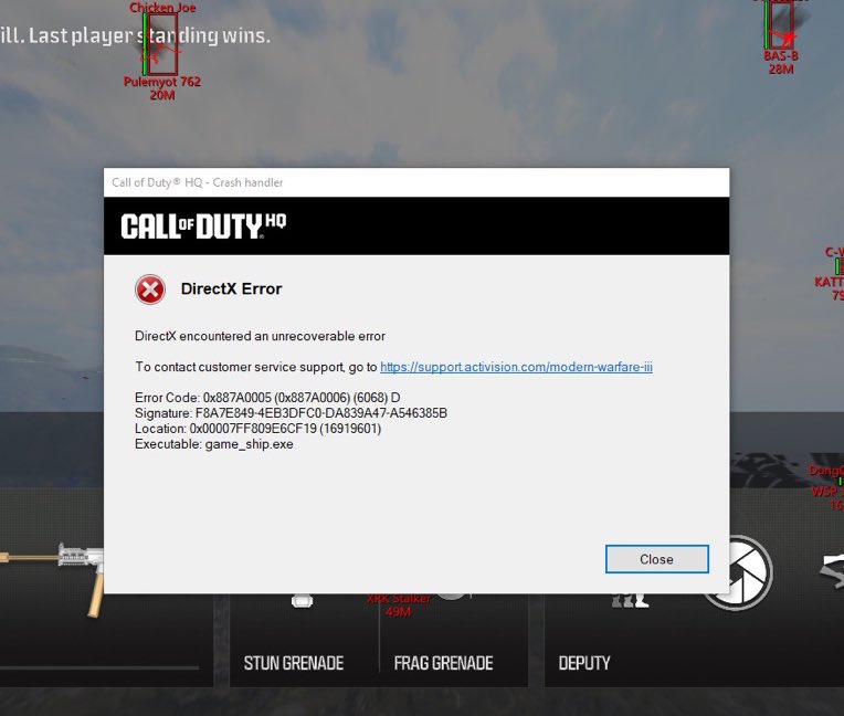 Anybody else get this crash error code?