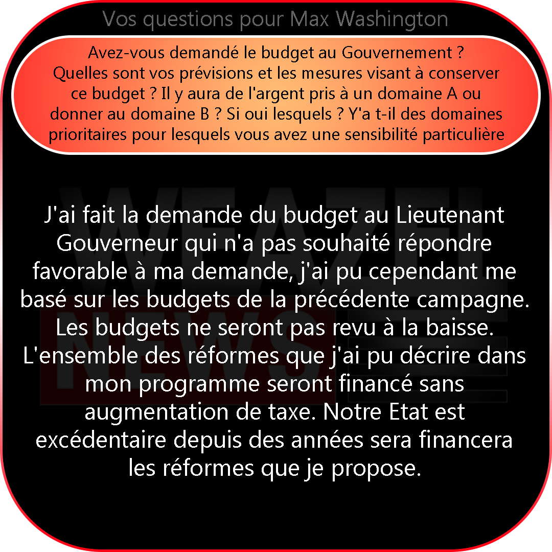 WZN_SA's tweet photo. 🔗 Fin des réponses du candidat @MaxWashingtonSA 🗳️! Merci pour ses éclaircissements, Il pose un aperçu clair de ses positions.
Restez informés pour plus d'informations sur ses propositions.
#Elections #News #Washington https://t.co/WXlySbP9hC