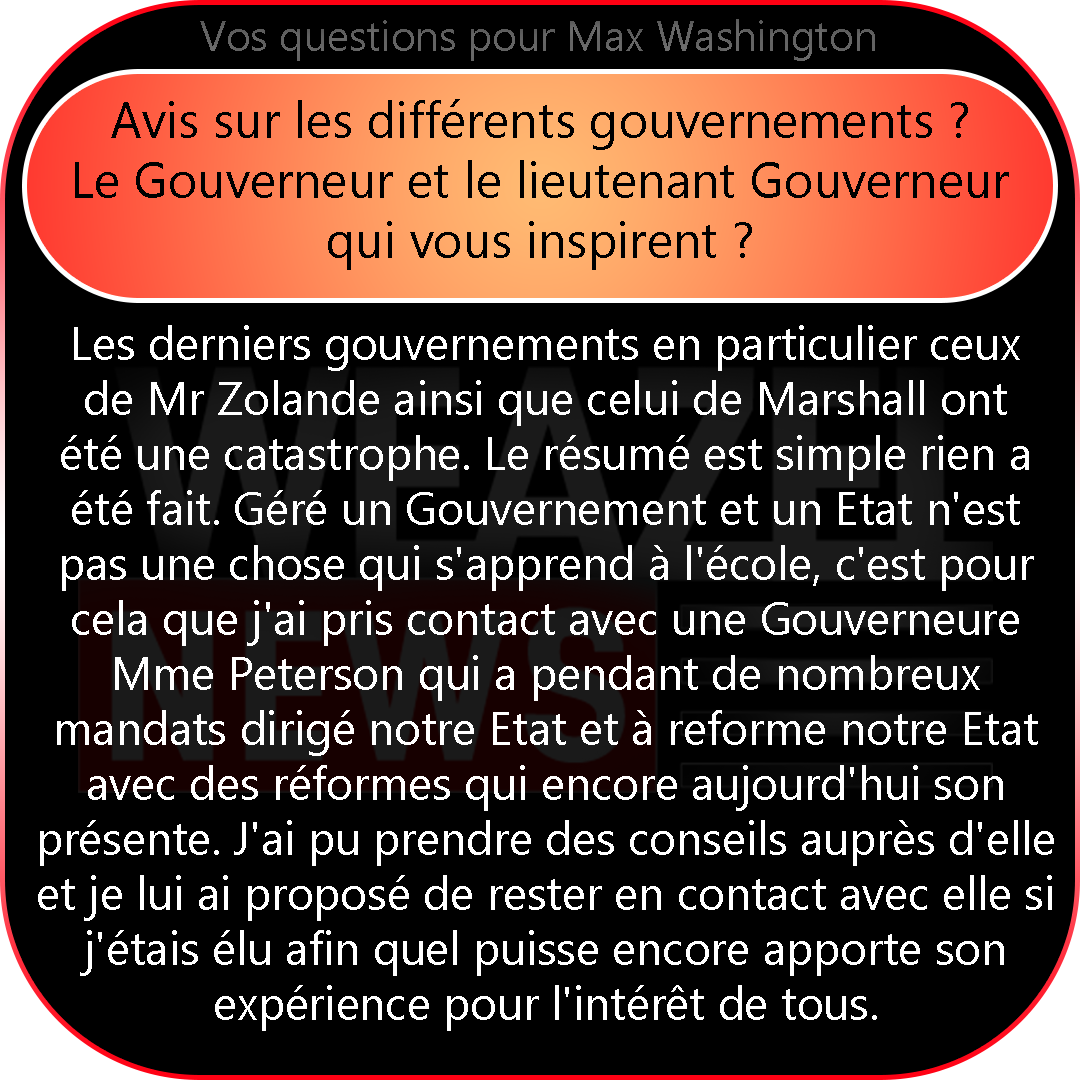 WZN_SA's tweet photo. 🔗 Fin des réponses du candidat @MaxWashingtonSA 🗳️! Merci pour ses éclaircissements, Il pose un aperçu clair de ses positions.
Restez informés pour plus d'informations sur ses propositions.
#Elections #News #Washington https://t.co/WXlySbP9hC
