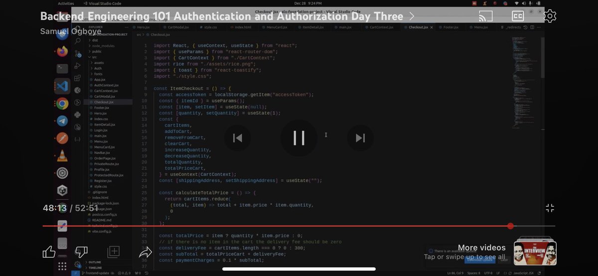 Ericomedia's tweet photo. Missed the live session, but I just caught the replay of Day 3 of this amazing session with @Samuel_Ogboye, as he guides the backend Ninjas to mastery.
For me I always embrace every learning opportunity, so shadowing the process is very exciting to me. 🙏🏽🤝 https://t.co/lR8qEv3tm1