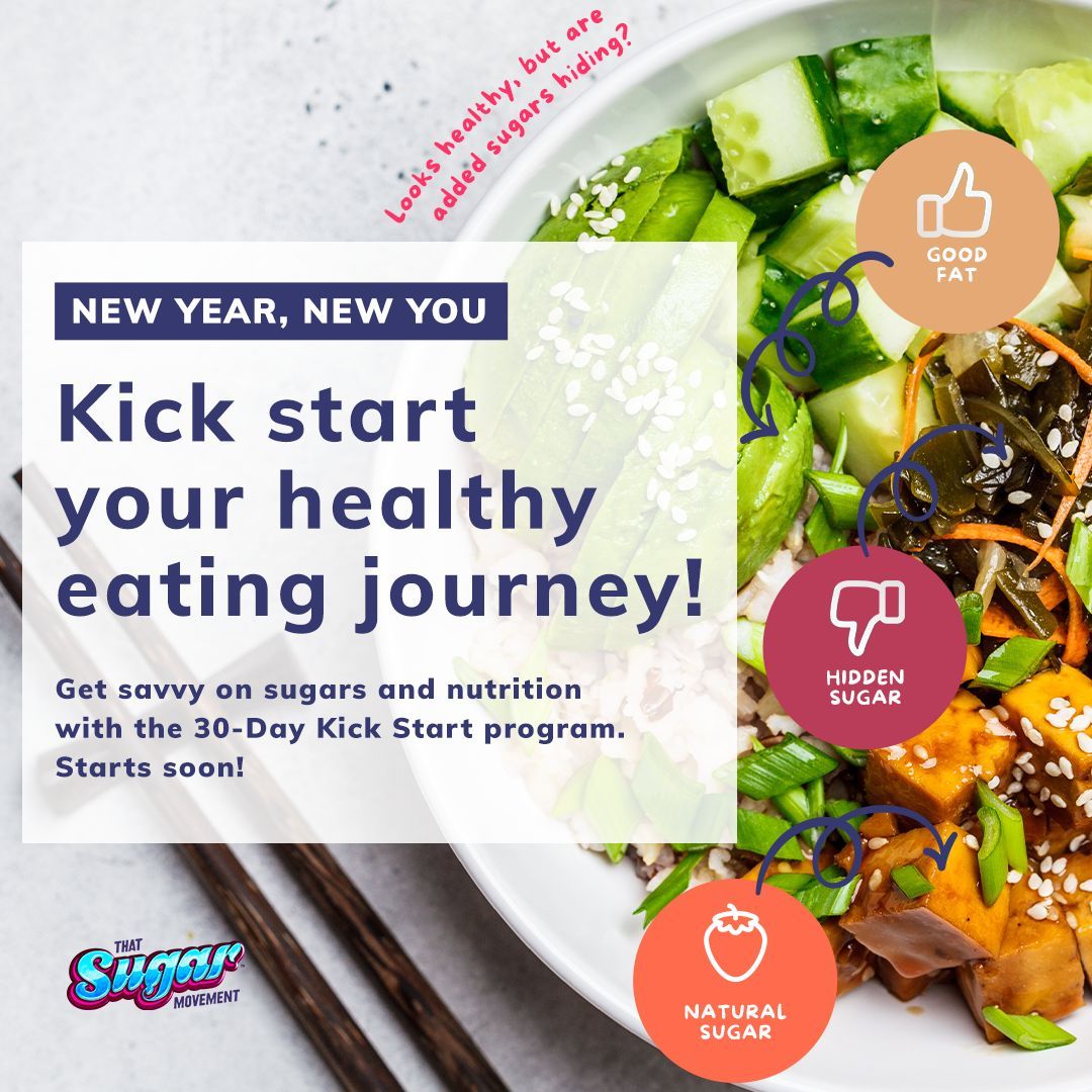For many, the new year is a good time to take stock &amp; make changes.

Kick the sugar habit &amp; make nourishing food choices for you and your family, with our easy-to-follow 30-Day Kick Start Program.

The next program starts Jan 1st. Join👉  bit.ly/3BkJNOt
Use code 'TENOFF'