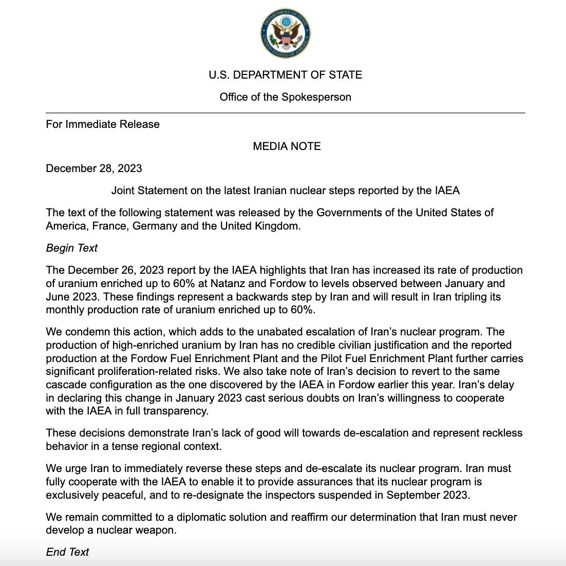 A letter?   Really?    Iran and Russia are responsible for ALL of the terrorism at the moment.     @SecBlinken @POTUS     #iranisaterroriststate   #RussiaIsATerroristState #nafo retweet...   @SenateGOP @SenateDems