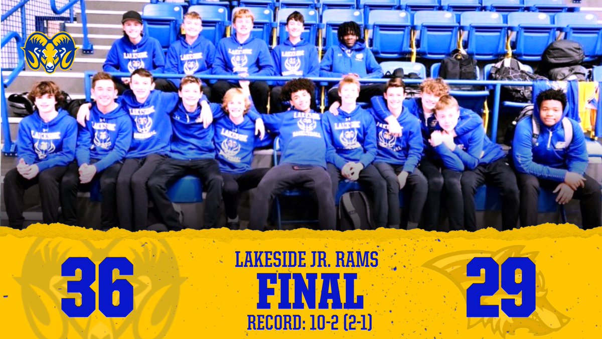 Jr. Rams improve to 10-2 on the season with the win vs Lake Hamilton 🏀