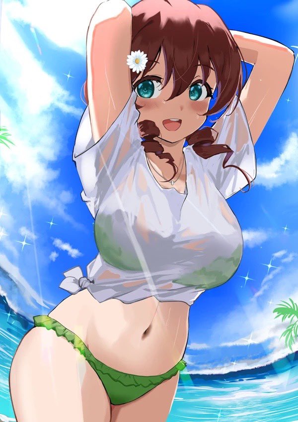 ノノミ(ブルーアーカイブ) ,水着ノノミ(ブルアカ) 「#2023年自分が選ぶ今年の4枚」|ぴさぎのイラスト
