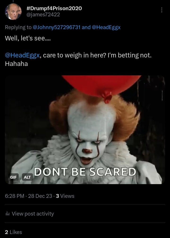 james72422's tweet photo. @Johnny527296731 @HeadEggx I guess that answers it... she definitely saw it, liked it, but refuses to reply. Hahaha
#SheSurrendered
#Terrified https://t.co/TJZWwV7Ktb