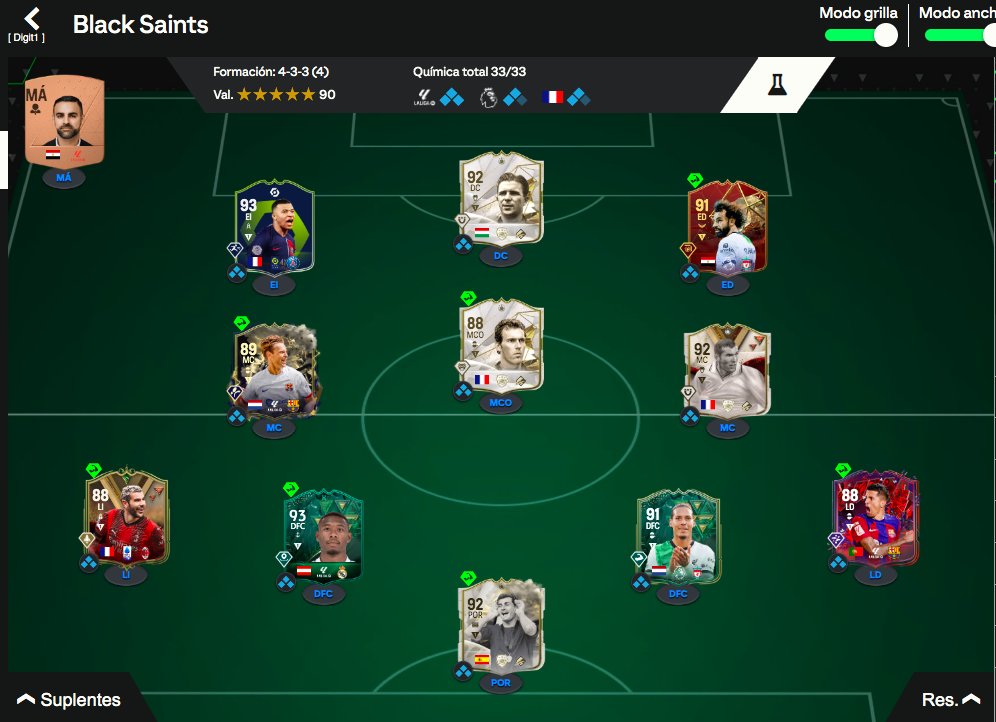 YourRocho's tweet photo. @JuniorSintress Va de locos de MCD lo cambio al iniciar por Blanc a central y Zidane MCO, el regate de esta carta me encanta para mandar a correr con pases desde atrás a los 3 de arriba. GG para esta carta https://t.co/BE8jrhC9wd