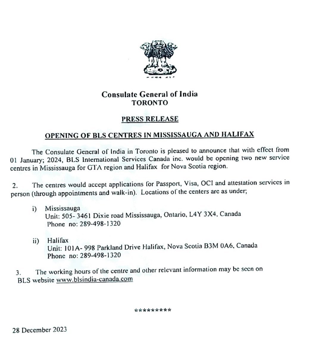 IndiainToronto's tweet photo. Please find the latest press releases on Consular services as follows:

@MEAIndia @IndianDiplomacy https://t.co/MydXHCa54t