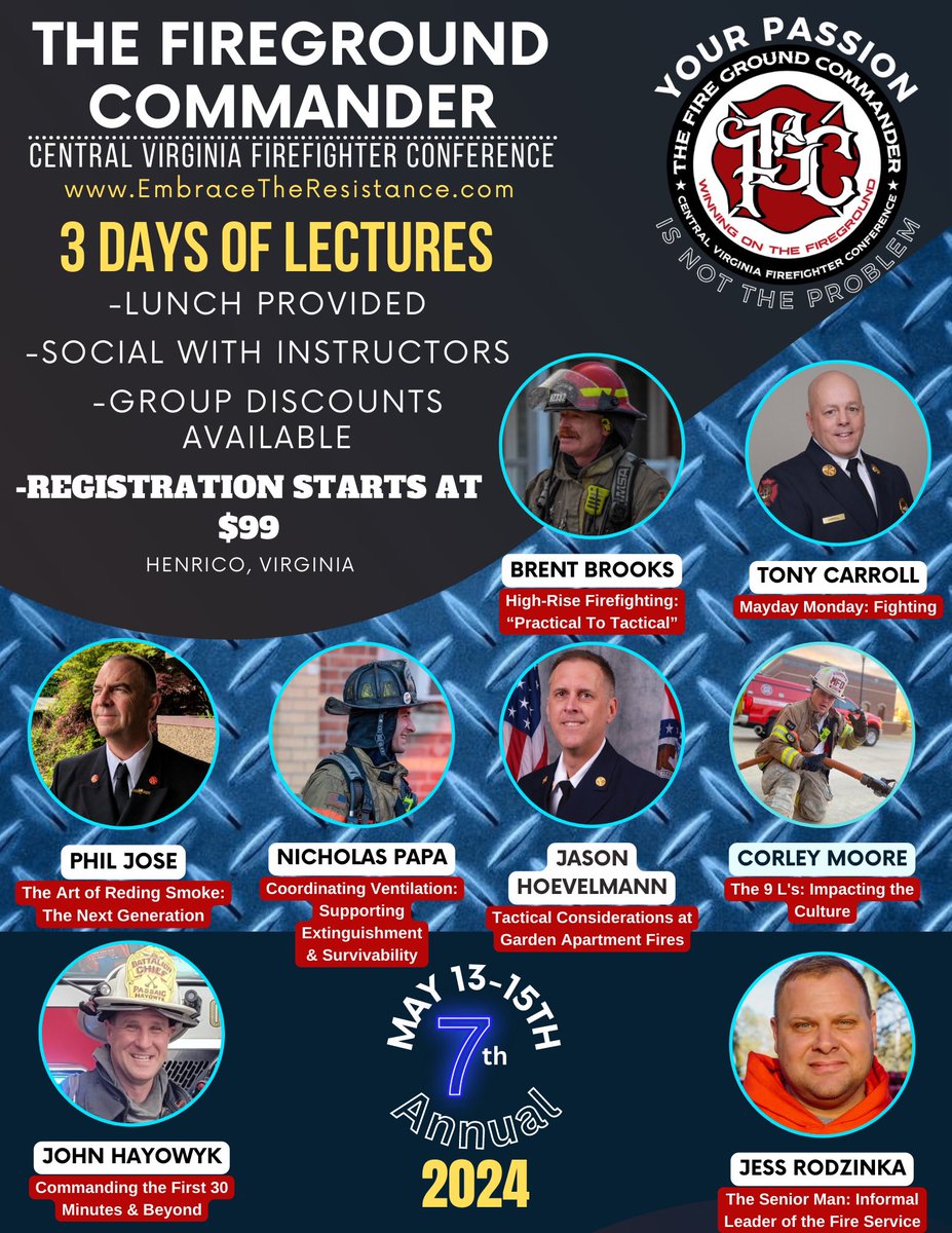 Fire__Commander's tweet image. No clue what to do with that money Grandma got you for Christmas? How about join hundreds of your brothers and sisters and 8 of the top fire service instructors in the country for 3 days of learning, brotherhood, and career enhancement! #FGC2024