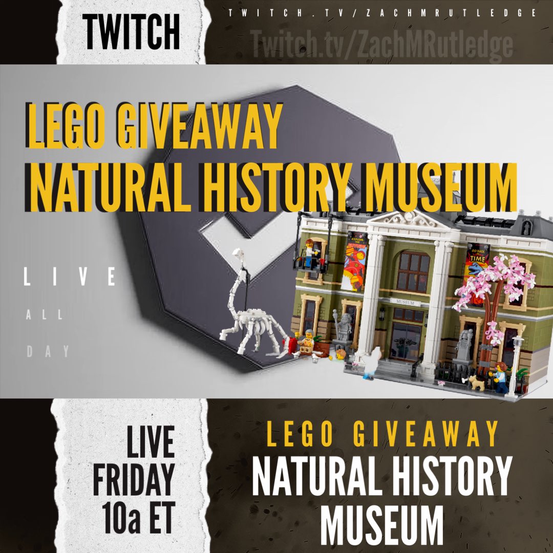ZachMRutledge's tweet photo. Who’s ready for some #LEGO Giveaway action?

Going LIVE on Twitch at 10a ET for some quick introductions and then leaving the stream with Words on Stream to earn points for the giveaways!

Want more?

Every LVL 10 hype train = Merch Giveaway!

100 Sub Goal = Zach Custom Brickheadz

250 Sub Goal = Avengers Quinjet GIVEAWAY 

500 Sub Goal = Avengers Tower GIVEAWAY

If this post hits 50 retweets/ Quote Tweets = Nano Gauntlet GIVEAWAY

Let’s have some fun tomorrow at 10a ET!

>> https://t.co/zJXU8JhksK <<