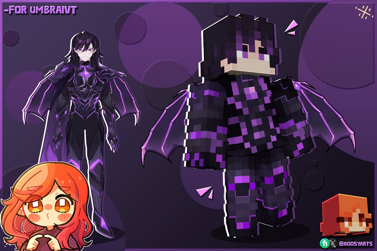 UmbraiDK's tweet photo. Third Art Appreciation Post is my new minecraft skin by the lovely GoosyArts! Thank you for another amazing piece! https://t.co/JsLYwdclr3