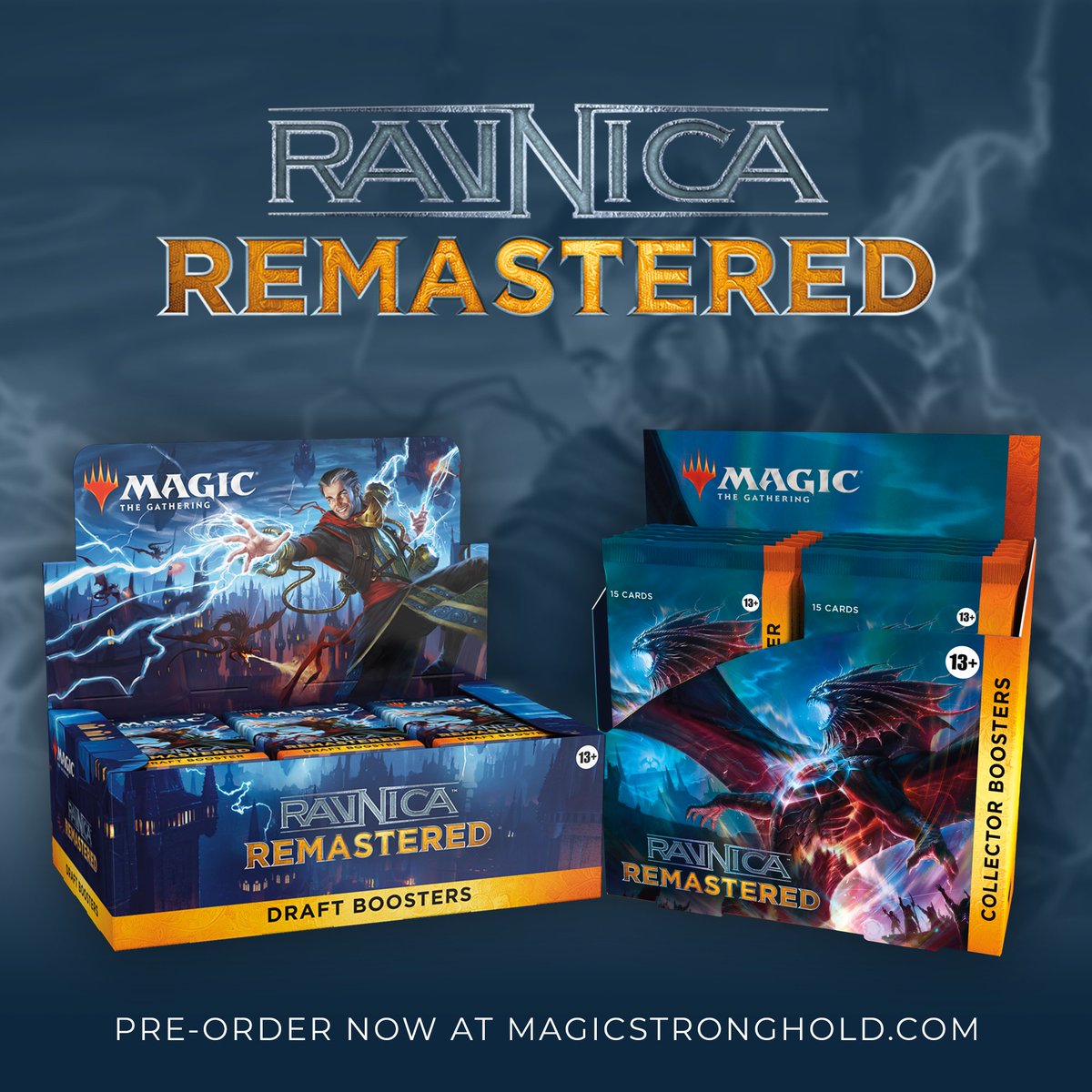 There’s no place like Ravnica; walk through familiar streets with a bustling crowd of reprinted favorites from Ravnica’s past and the ten unique guilds that keep the city running.

Pre-Order Ravnica Remastered today at the link below!

bit.ly/3NKgRW6