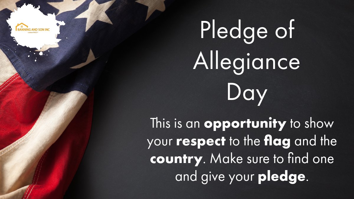 banningandson's tweet photo. We support America. It is important that we respect the American Flag and our commitment as Americans to this great country. Today is Pledge of Allegiance Day so take the time and say the pledge. 🇺🇸

#americanflag #usflag #banningandson https://t.co/Ygopo8xvll