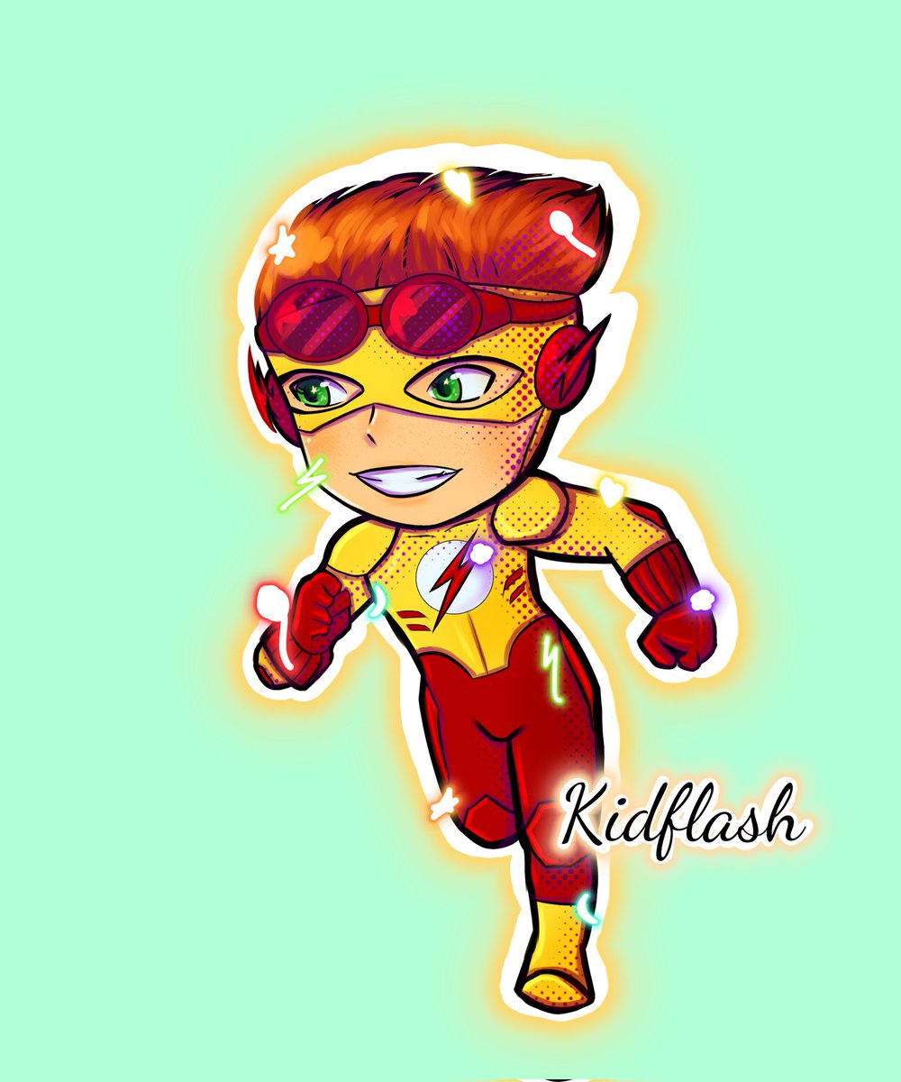 Minnie_draws's tweet photo. 4/6 wish I had a more consistent chibi style #wallywest #kidflash #youngjustice #dccomics #chibi #sticker https://t.co/pZT39wWhLC
