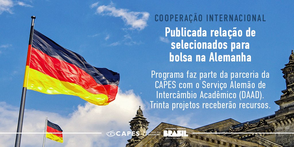CAPES_Oficial's tweet photo. #DAAD: Trinta projetos foram aprovados para atividades conjuntas de instituições de ensino superior do Brasil e da Alemanha. O resultado final foi publicado no Diário Oficial da União e lista pode consultada no site da Fundação. Saiba mais: https://t.co/Lotai17275 https://t.co/Ax1raYozcG