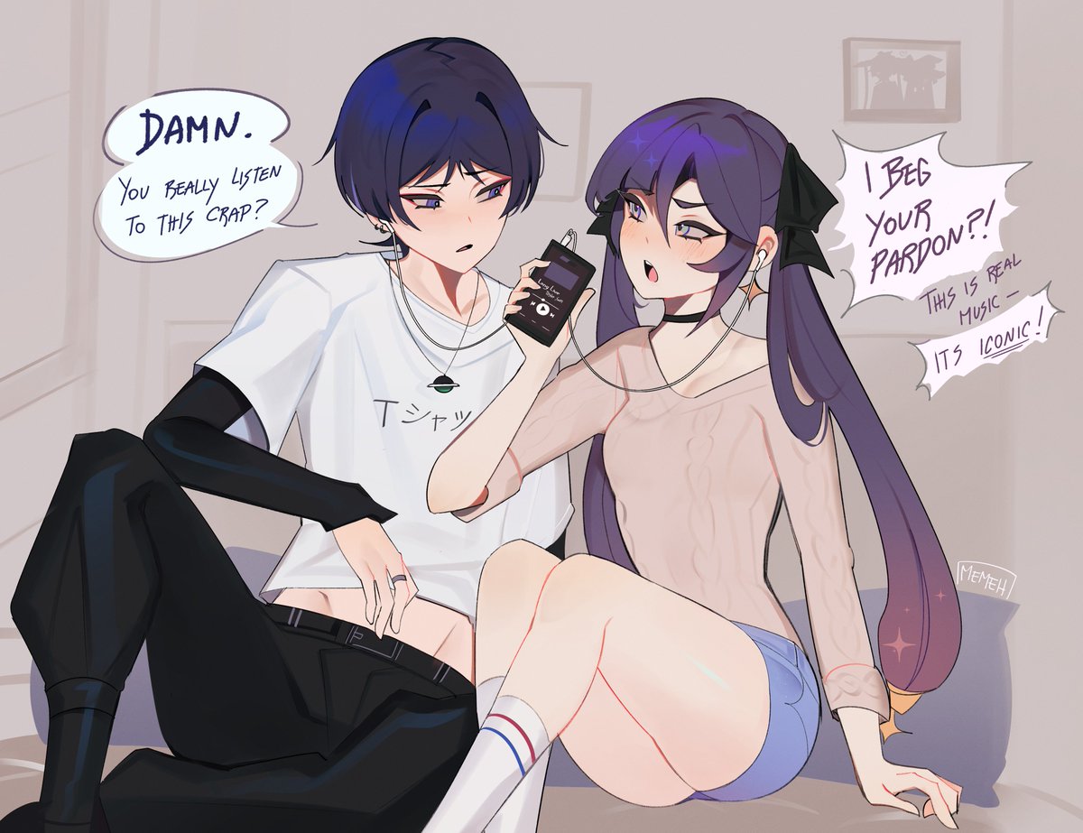 lazymimium's tweet photo. secret santa for @Akairiee  🫶
scaramona but mona is a swiftie

#scaramona #GenshinImpact #原神 https://t.co/UQYtRVyKbH