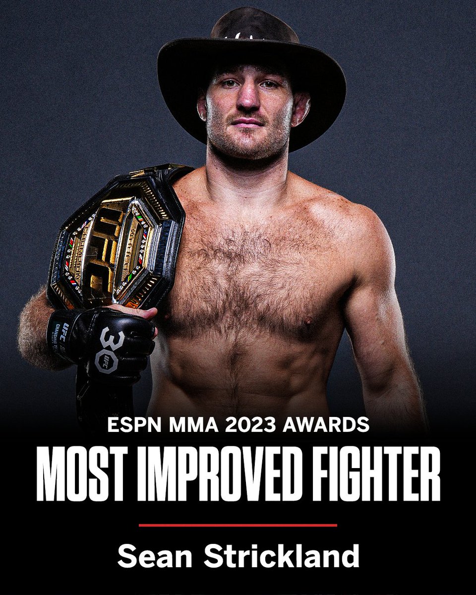 ✅ UFC middleweight champion ✅ 3-0 record in 2023 Sean Strickland climbed the rankings and shocked the world this year 🏆