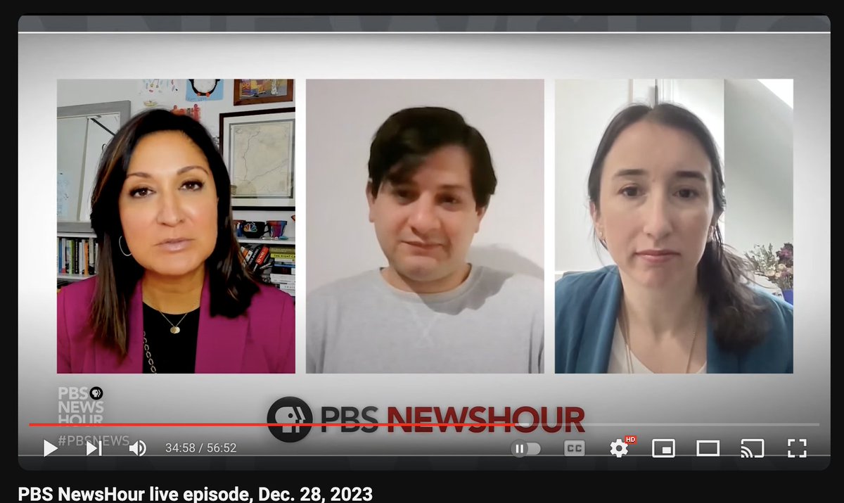 Enjoyed speaking with @IAmAmnaNawaz during this segment for @NewsHour on the information space during the Israel-Hamas conflict. Also glad to be paired with the extremely talented @Shayan86! youtube.com/live/kfoQ_XXcK… @BrookingsFP