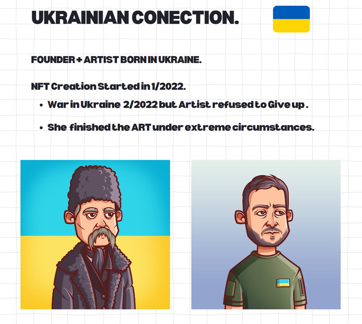 NFT Artist of Ikons @LoveRicci3 curated these two in solidarity with her homeland Ukraine 💚🇺🇦