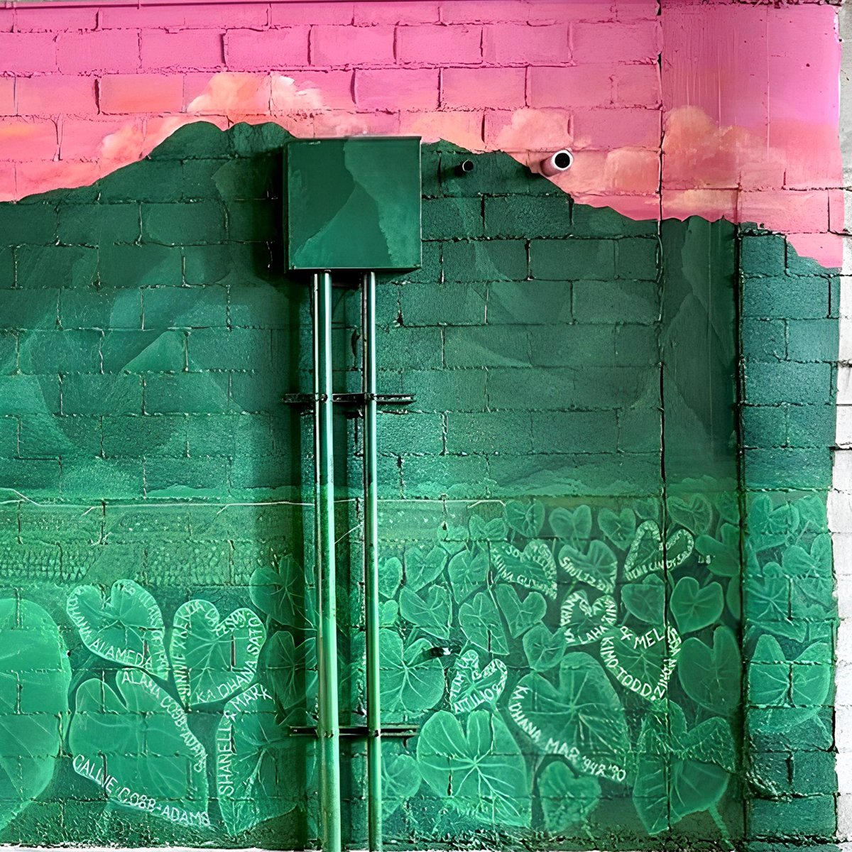 Have you seen our new mural in The Barn? 😍🩷
The mānowai plays a vital role in traditional Native Hawaiian agricultural practices as water is collected and redirected into one or more ‘auwai to bring life and nourishment to the lo‘i situated in their paths.