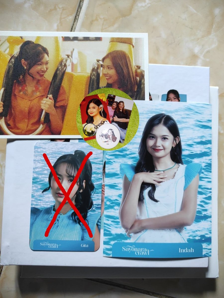 WTS!! 

-- PC Gita Sayonara Crawl (SO) 

-- PP Indah Sayonara Crawl +  Postcard Shani &amp; Eli 
[ Bonus freebies ganci CH2, pc non ofc  Indah + ShanChik ]

Minat DM bang