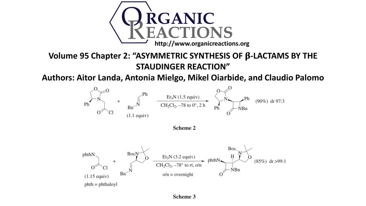 Organic Reactions (@orgreactions) on Twitter photo “ASYMMETRIC SYNTHESIS OF 𝛃-LACTAMS BY THE
STAUDINGER REACTION" #OrganicReactions
organicreactions.org
onlinelibrary.wiley.com/page/book/10.1…
#chemtwitter <a href="/ACSorganic/">ACS Organic Division</a> “ASYMMETRIC SYNTHESIS OF 𝛃-LACTAMS BY THE
STAUDINGER REACTION" #OrganicReactions
organicreactions.org
onlinelibrary.wiley.com/page/book/10.1…
#chemtwitter <a href="/ACSorganic/">ACS Organic Division</a>