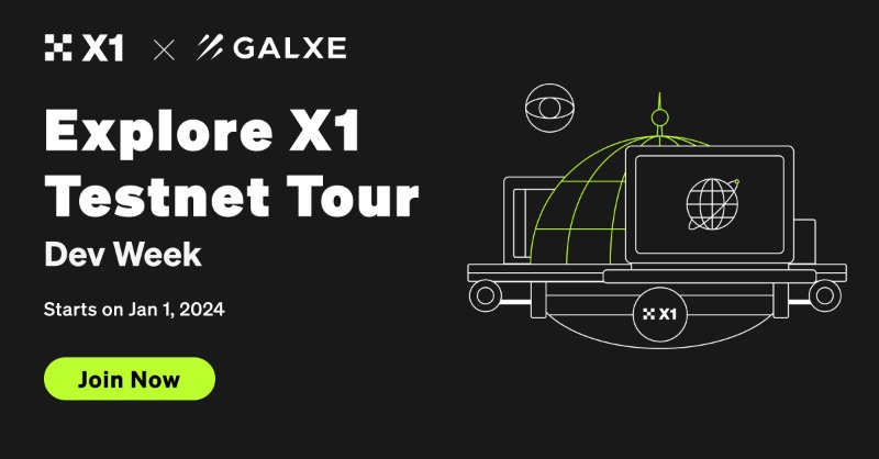 XLayerOfficial's tweet photo. 🎉 Week 3 of #X1TestnetTour has arrived – Dev Engagement Week! 

😎 Dive into quizzes on the X1 testnet. It's time to get more points.

AND we're going to reveal NFTs during the week. Stay tuned! 👀