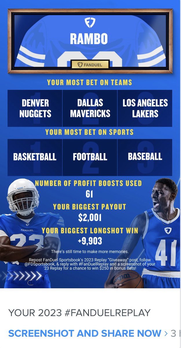 dave_rambo's tweet photo. @FDSportsbook #FanDuelReplay https://t.co/q1GNlsmZVh