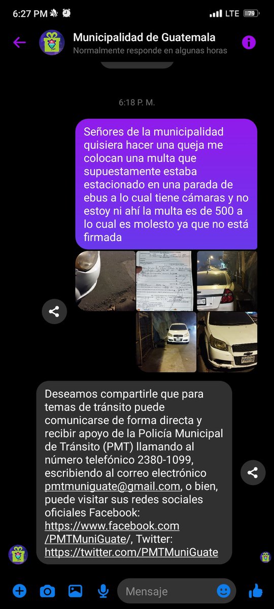 El_Hans18's tweet photo. @PMTMuniGuate señores buena noche quiero hacer una queja me colocan una multa por 500 que nisiquiera estaba presente y supuestamente estoy estacionado en una parada de autobús la cual no es cierto por si se dan cuenta en las fotografías quiero aclarar esto y que me resuelvan https://t.co/yHvQfUURgg