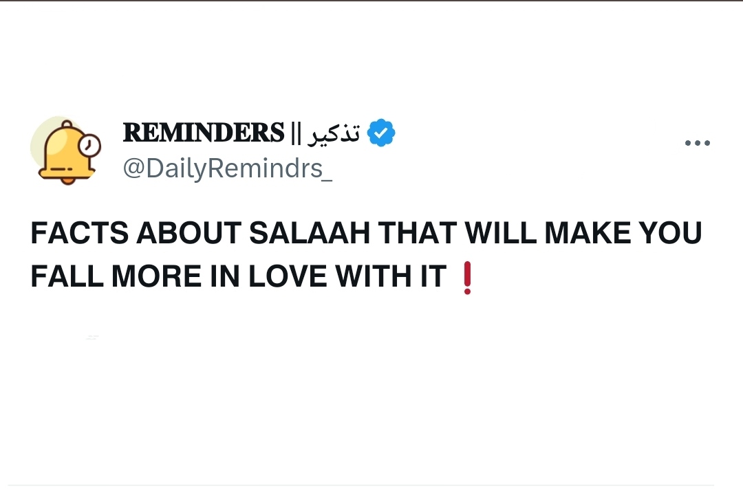 𝗙𝗔𝗖𝗧𝗦 ABOUT SALAAH THAT WILL MAKE YOU FALL MORE IN LOVE WITH IT 💫

- THREAD -