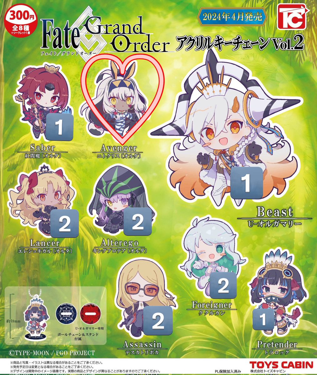 sara_555ooo's tweet photo. 【交換仮約束】FGO アクリルキーチェーン Vol.2
譲;紅閻魔、U−オルガマリー、エレシュキガル、キングプロテア、ククルカン、トラロック、テスカトリポカ
求;ニトクリス

8種セットを2セット予約済み
※業者都合で白紙になる可能性がある商品となります
※発売時期的に固定ポストの確認は不要です https://t.co/3rHxgXrJit