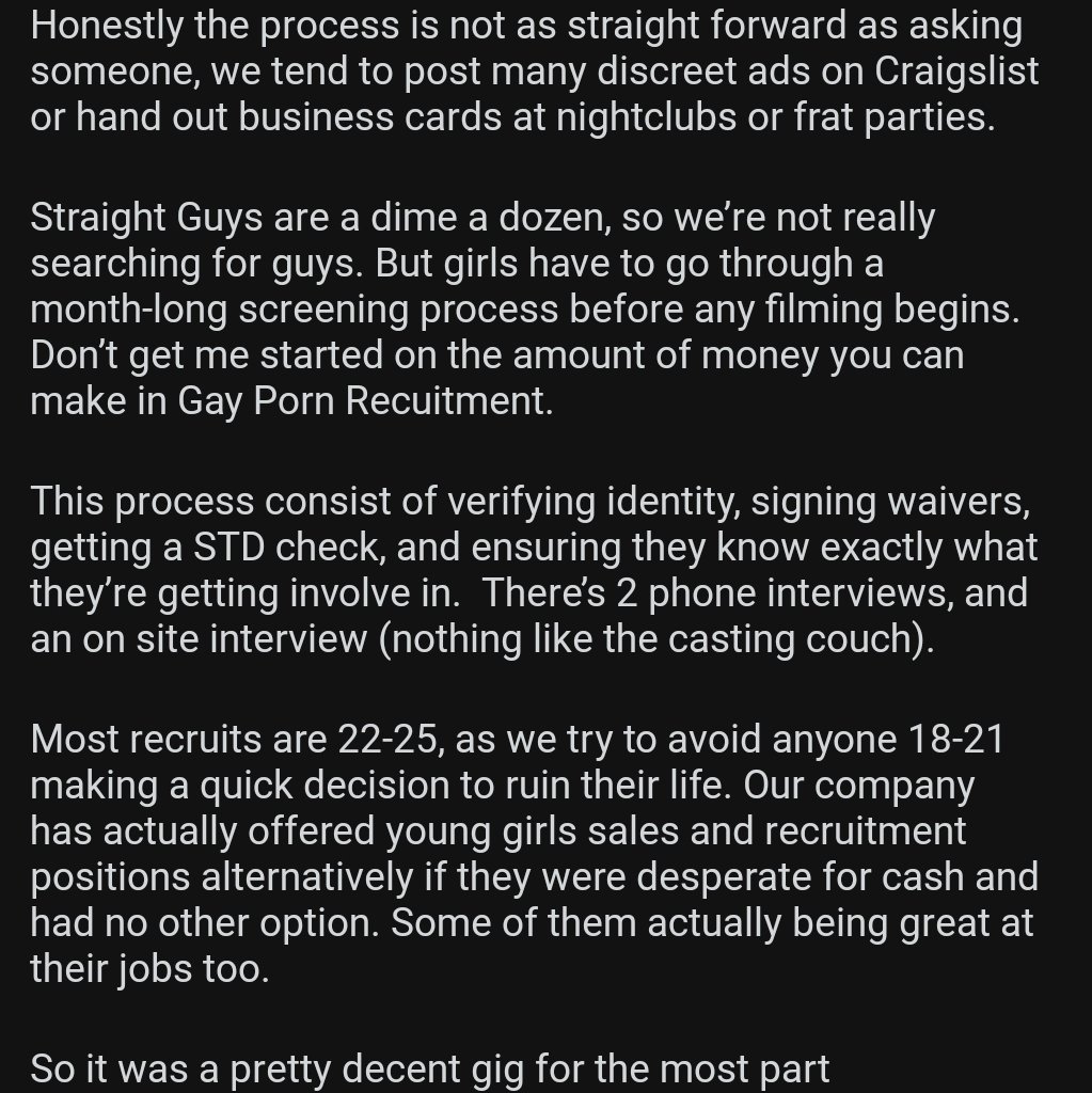 CastingAdultTS's tweet photo. Found this on reddit.. interesting read: https://t.co/EVwchqqcHY…
I was a Porn Recruiter and love to answer some questions about the industry #AMA @TransPornPays @transpornpaysxo https://t.co/D1lWulVULO