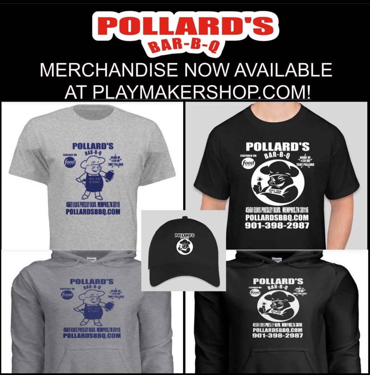 Playmakershop's tweet photo. ⁦@Pollardsbbq⁩ merchandise now at https://t.co/7e6H1LDpbX!  ⁦@Tp__5⁩ https://t.co/FgLc13OHnE