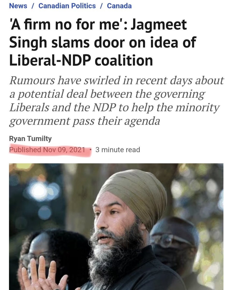 Today, my Minister of Pensions <a href="/theJagmeetSingh/">Jagmeet Singh</a> ruled out forming a coalition Government after the next election.

Rolex Robin Hood is so cute sometimes, but we both know he's my b*tch.

He made the exact same threat before the last election, and we all know how that turned out.