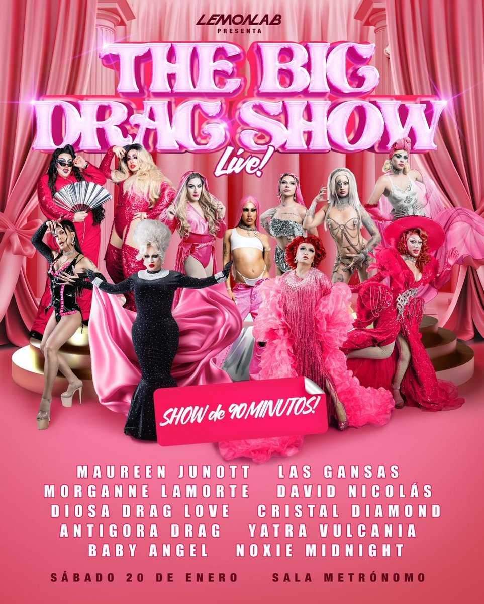 TheManuTurunen's tweet photo. DRAG RACE CHILE eeeehh? π¨π± Lemonlab presenta THE BIG DRAG SHOW LIVE con 11 Drag locales y un show de 90 minutos. β¨ #Supportyourlocalqueens
Tickets:
https://t.co/BATV7C0TlI https://t.co/fD8fcxS0zh