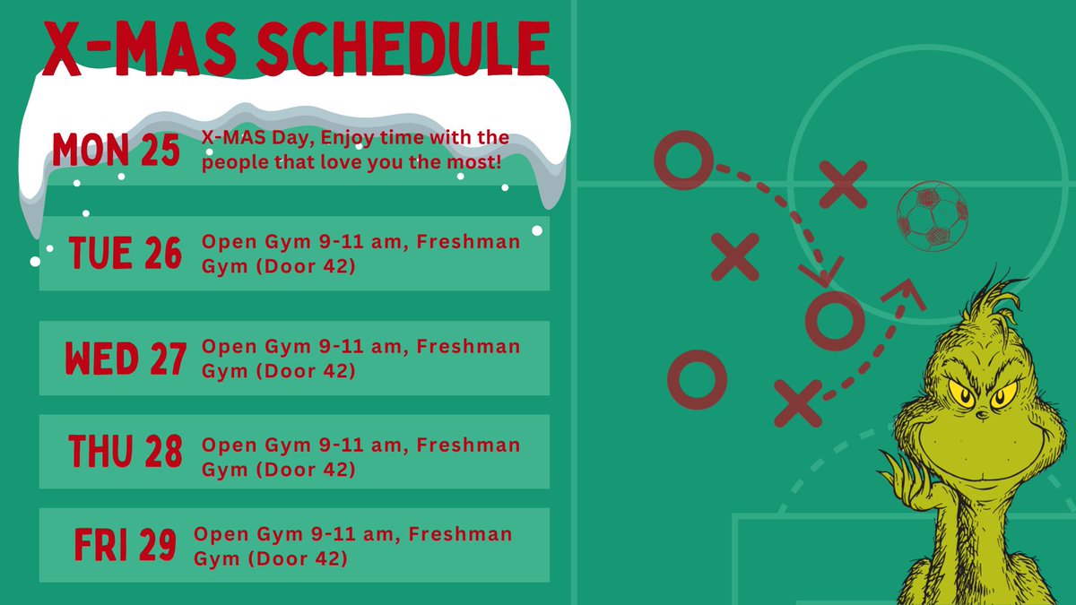 Last open gym tomorrow! Keep your skills in check and get some touches on the ball during Winter Break!