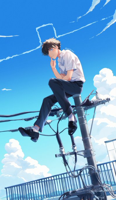 「brown hair power lines」 illustration images(Latest)