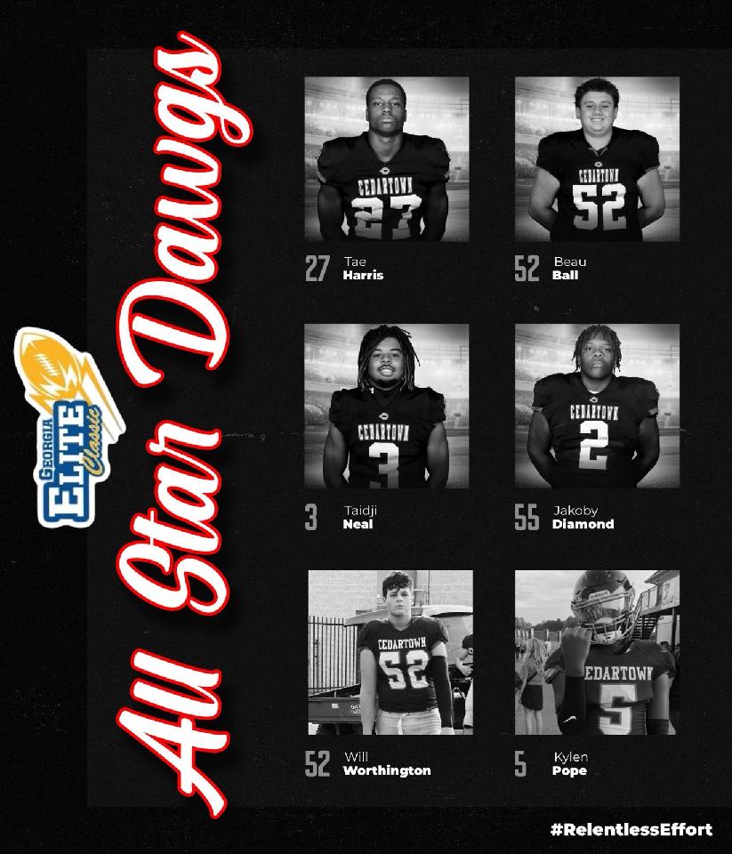 Cedartown Football (@cedartownf) on Twitter photo Good luck to the Dawgs competing in the <a href="/GAEliteClassic/">GeorgiaEliteClassic</a> tomorrow!!!!!
<a href="/taeharris27/">Tae Harris</a> <a href="/Beau_Ball13/">Beau Ball</a> <a href="/Taidji3/">Taidji neal</a> <a href="/diamond_jakoby/">Jakoby Diamond</a> <a href="/kylen_pope/">Kylen Pope</a>
#relentlesseffort Good luck to the Dawgs competing in the <a href="/GAEliteClassic/">GeorgiaEliteClassic</a> tomorrow!!!!!
<a href="/taeharris27/">Tae Harris</a> <a href="/Beau_Ball13/">Beau Ball</a> <a href="/Taidji3/">Taidji neal</a> <a href="/diamond_jakoby/">Jakoby Diamond</a> <a href="/kylen_pope/">Kylen Pope</a>
#relentlesseffort