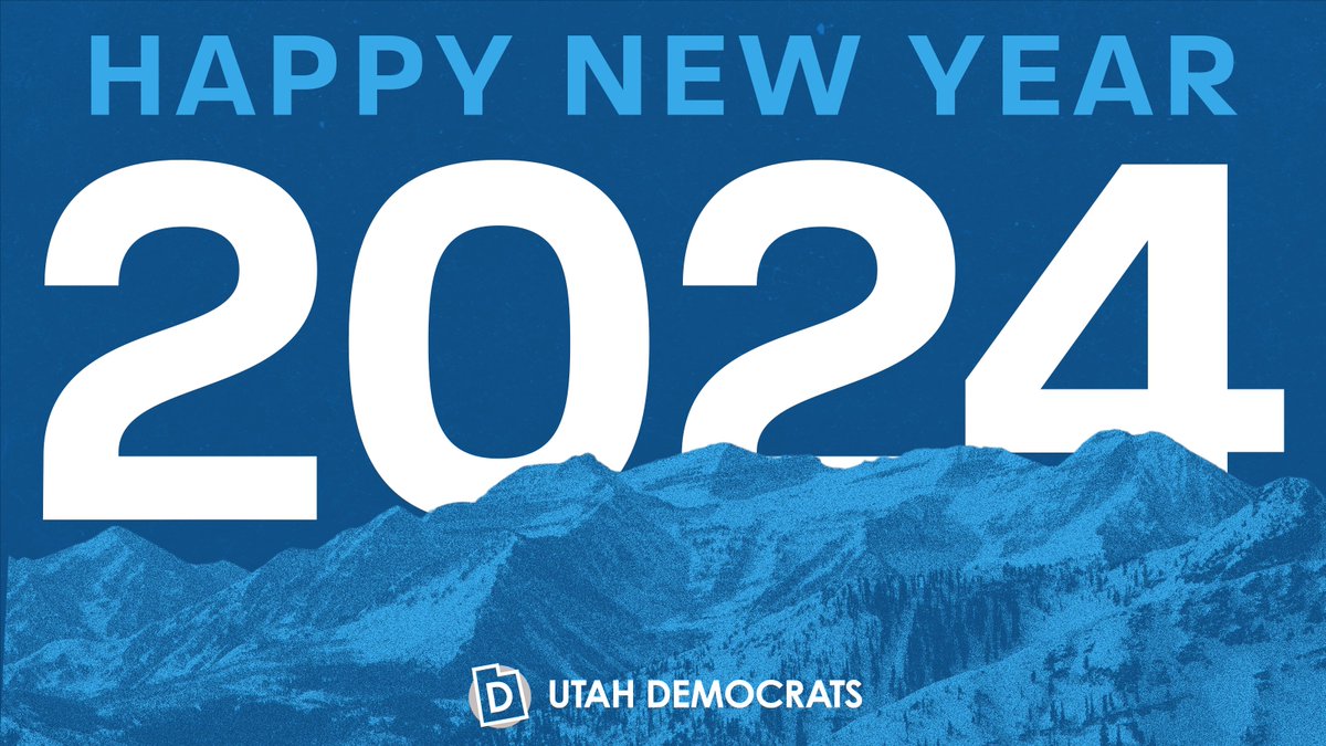 UtahDemocrats's tweet photo. Happy New Year! We've got lots of exciting opportunities in 2024, and we're ready to hit the ground running to elect Democrats all across Utah.
Join us and let's make it happen!
#utpol #UtahDems #NewYear2024 https://t.co/tBtO5I48tp