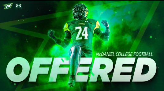 Honored to receive my first offer to McDaniel @CCCMaraudersFB @CoachCHarvey @OLCoach_Parker