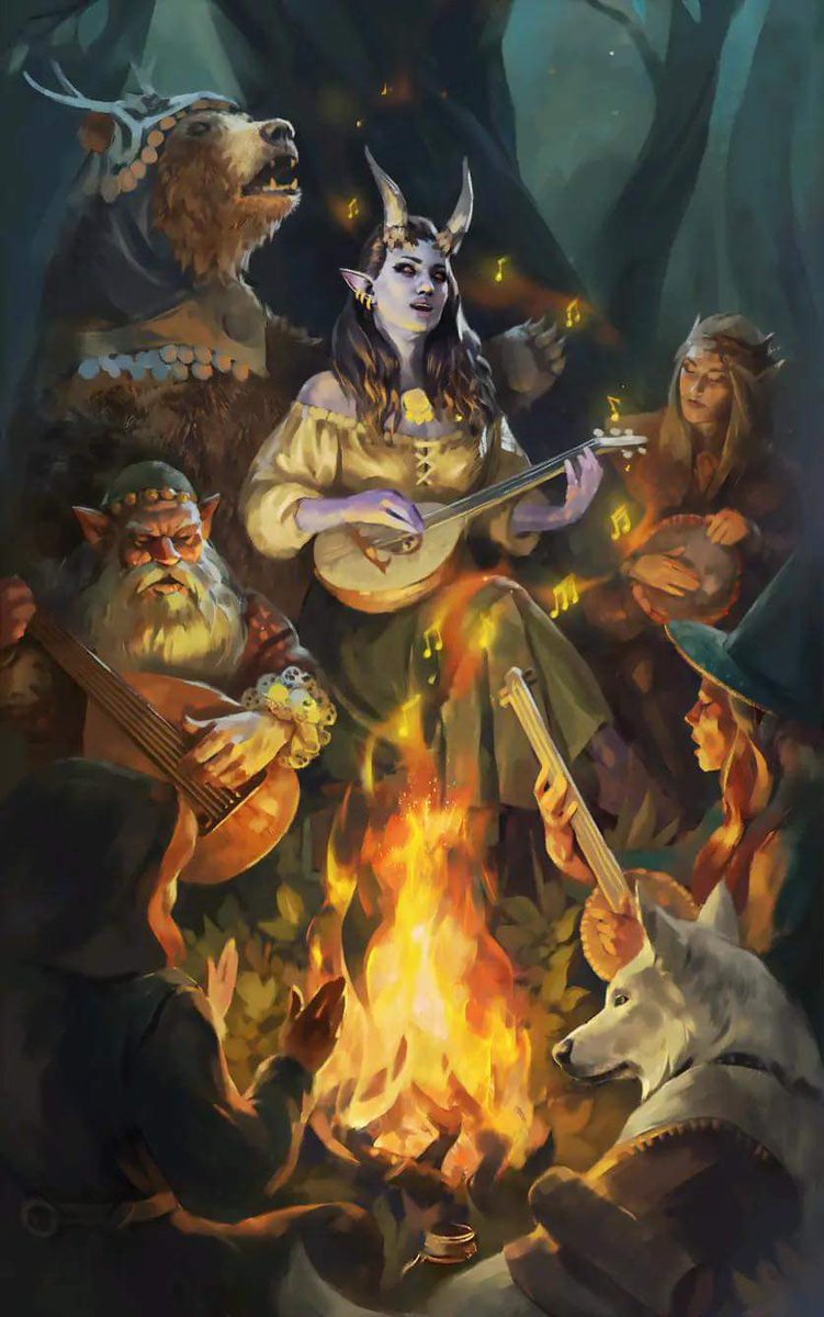 Can’t seem to find the artist who made this goegeous official art for #BaldursGate3 but I am obsessed with this concept for Alfira (I believe it’s her?). I wanted to know if there were more sketches of her in that outfit to see it in full. The lute hides the midsection details!