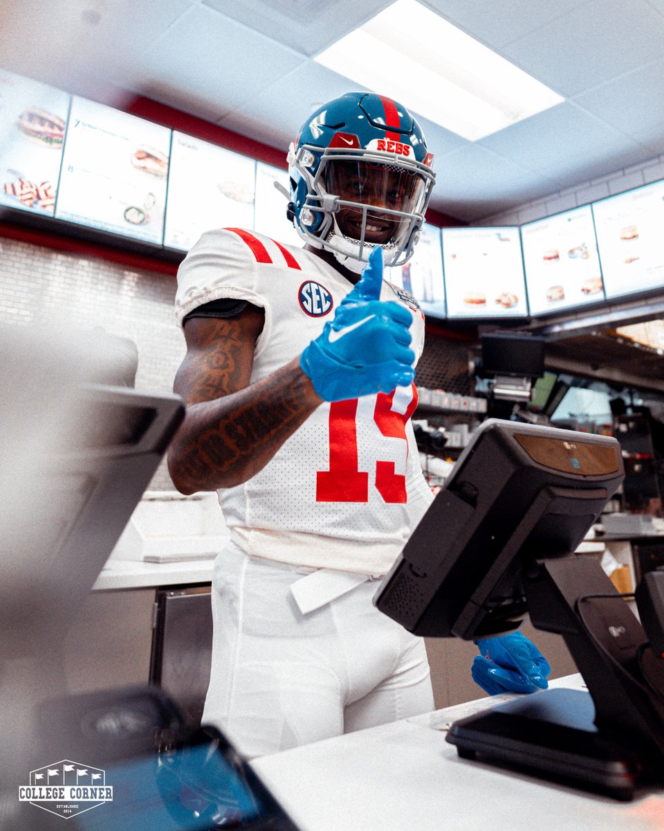 OleMissFB's tweet photo. "My Pleasure" - Dayton Wade (probably) 

#DripInTheSip | @CFAPeachBowl https://t.co/gmbXXJJCpt