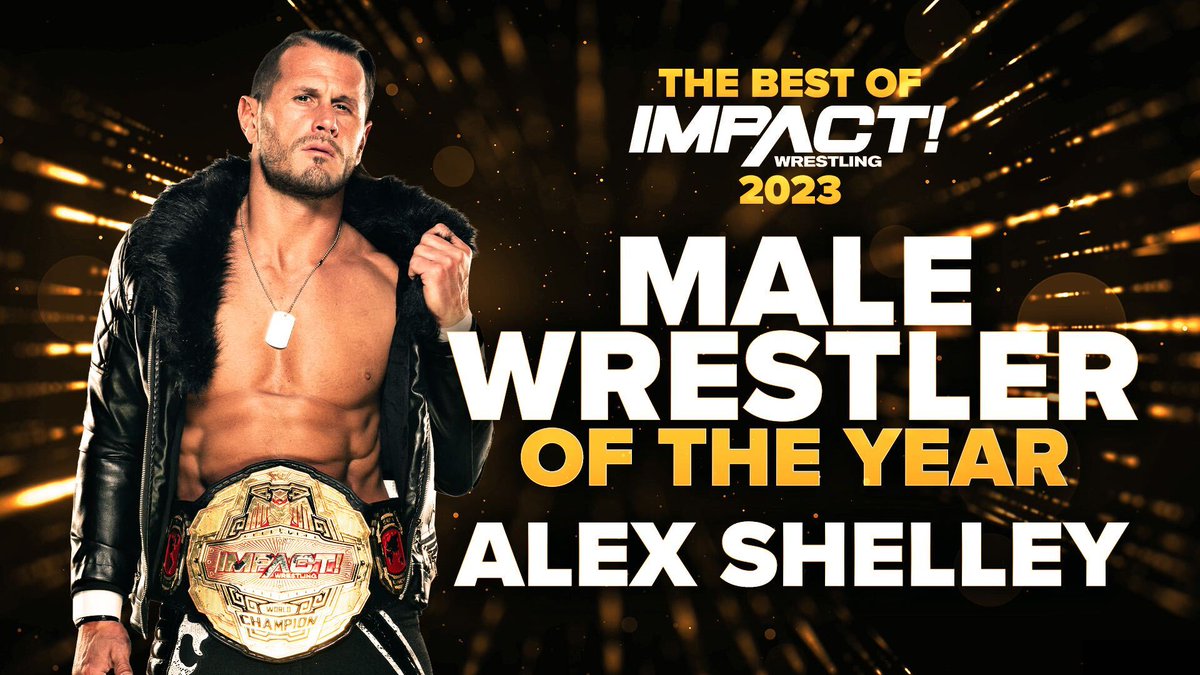 ThisIsTNA's tweet image. BREAKING: @AlexShelley313 is the 2023 Male Wrestler of the Year! #IMPACTonAXSTV