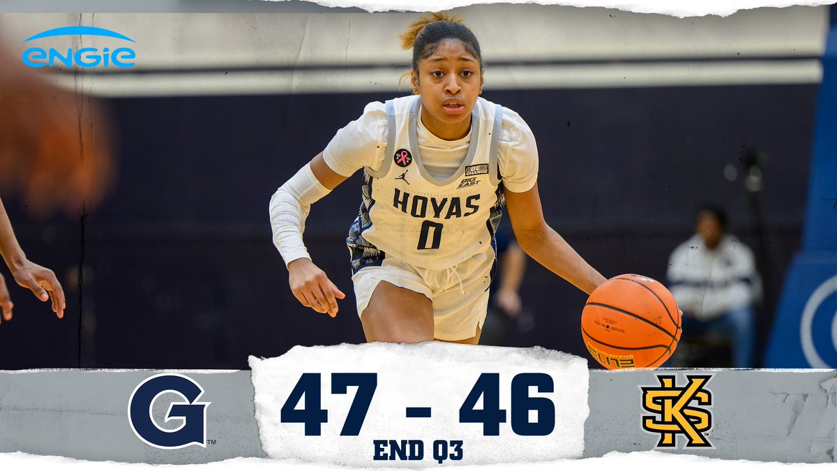 GeorgetownWBB's tweet photo. We've got a close one in Georgia! Hoyas leading 47-46 at the end of the third!

#HoyaSaxa #EarnedNeverGiven #TashaTough #ActWithENGIE https://t.co/mHAtMMM1wF