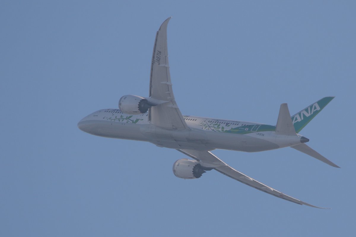 princessarete's tweet photo. 今日も日差しが厳しい😂
白く霞んで見える。
#ANA
#JA871A
#NH203
#HND_FRA
#Boeing_787_9 https://t.co/rc6lM5fQjP