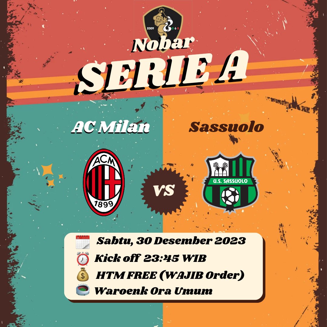 •NOBAR SERIE A GIORNATA 18•         

Buat yang mau nobar langsung datang aja ke homebase kami atau buat yang baru pernah nobar bisa langsung DM saja untuk info lebih lanjut.