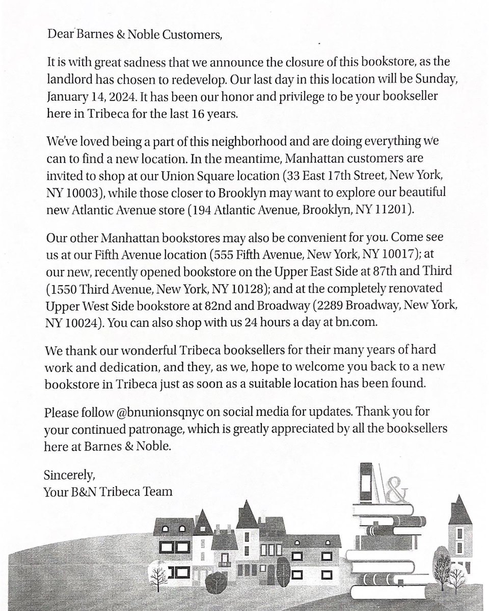 Barnes & Noble Tribeca tweet media