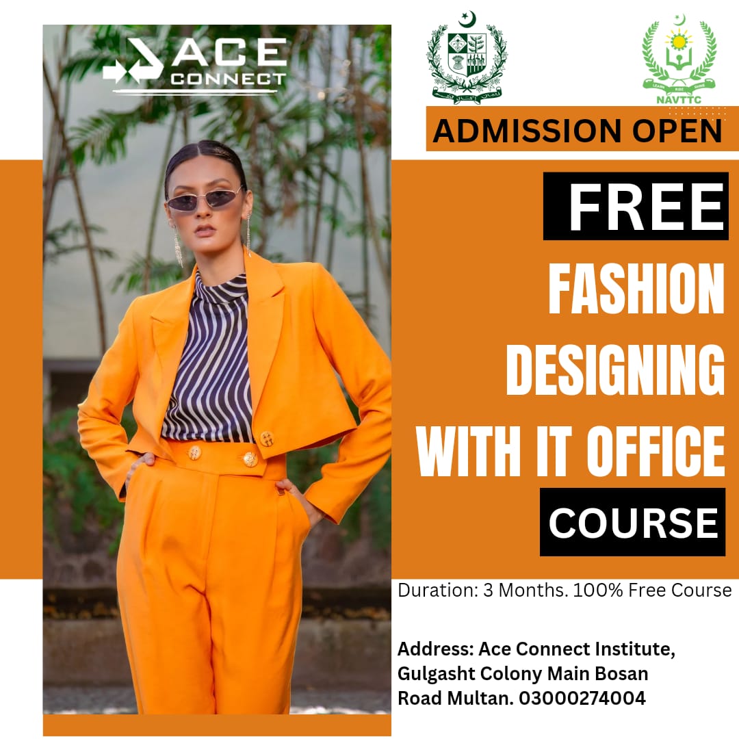 Aceconnect11's tweet photo. Free Fashion Designing course at Ace Connect funded by NAVTTC -Government Of Pakistan under Prime Minister Youth Skill Development Program.
Last date to apply 7 January 2024.
Whatsapp on 03000274004 for more details. https://t.co/RTlPBcI2bq