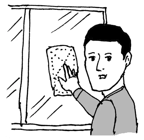 おとなしく掃除をしている。
